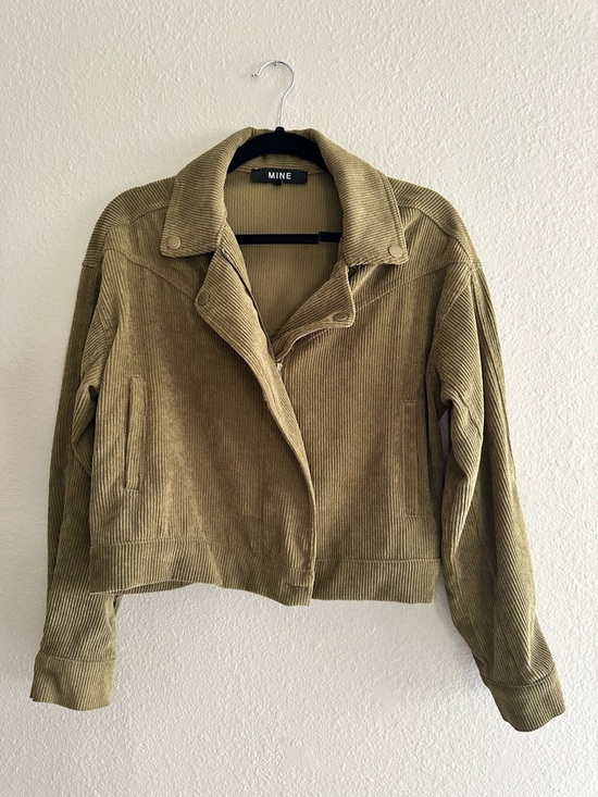 mine Jackets & Blazers - MINE Corduroy Cropped Jacket Olive Green Snap Front Size Medium Nordstrom